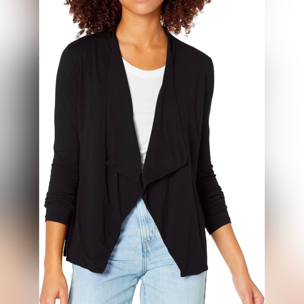 J Crew Black Open Front Cardigan